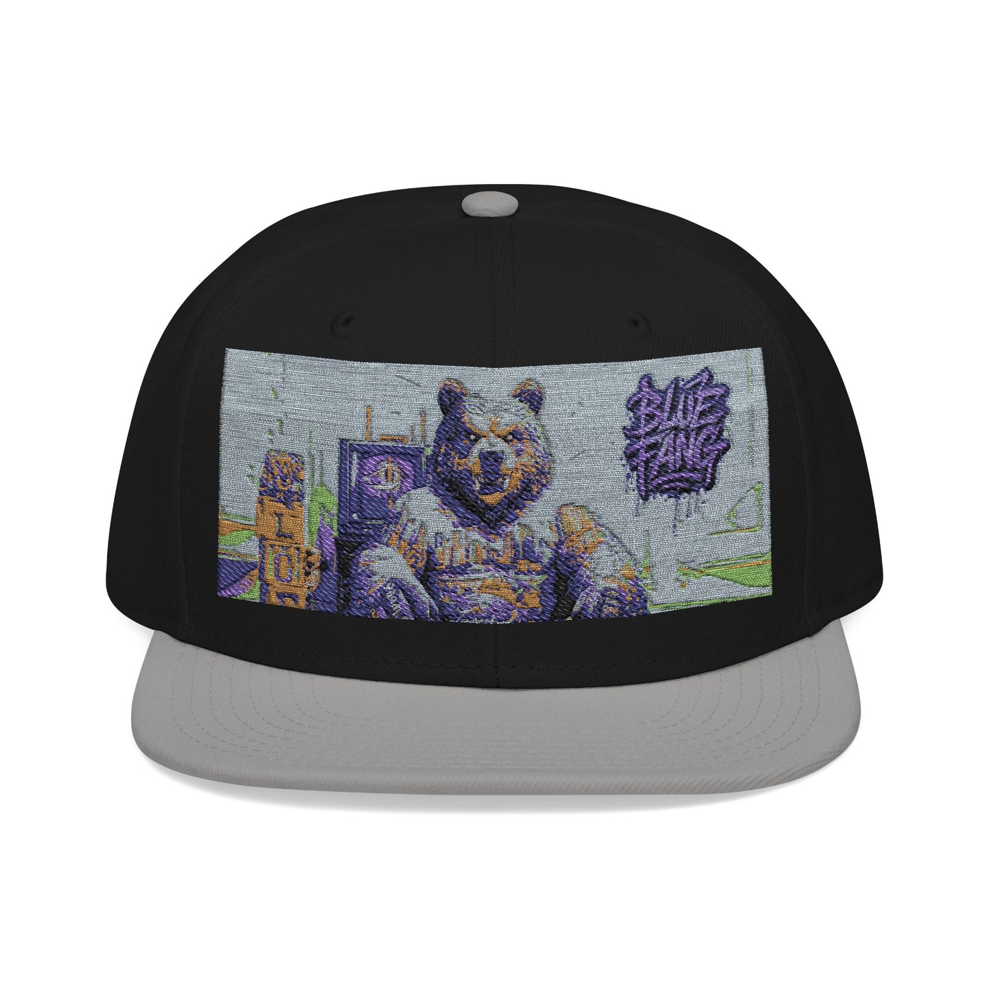 Snapback Cap Embroidered with Edgy Bear Design