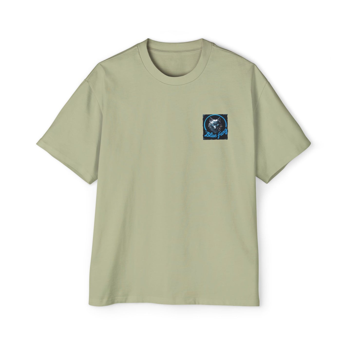Fearless Blue Fang Men's Heavy Oversized Tee, Graphic Shirt for Casual Wear, Gift for Him, Streetwear Fashion, Unique Art Tee