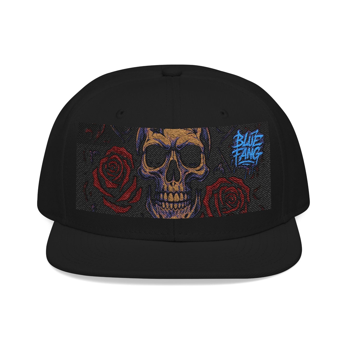 Snapback Hat - Skull Rose Gothic Old School Embroidery Design