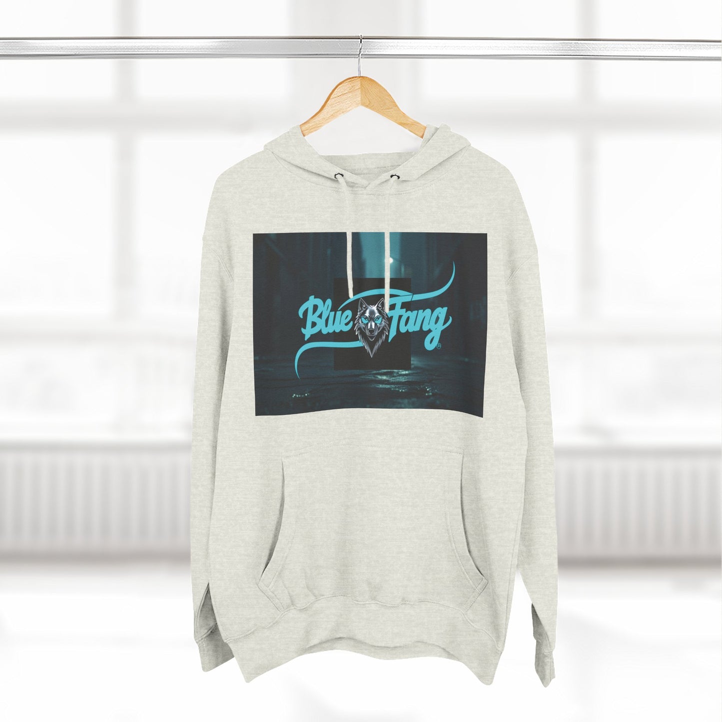 Fearless Blue Fang Hoodie, Fleece Hoodie for Music Lovers, Edgy Streetwear, Gift for Him/Her, Casual Fall/Winter Wear