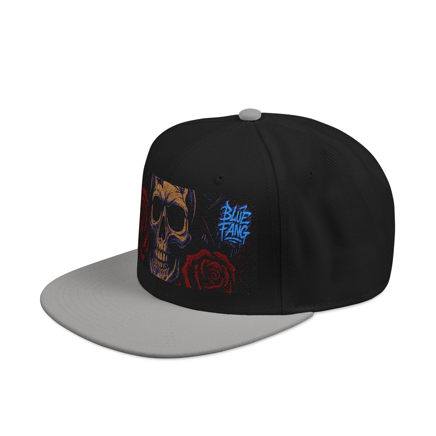 Snapback Hat - Skull Rose Gothic Old School Embroidery Design