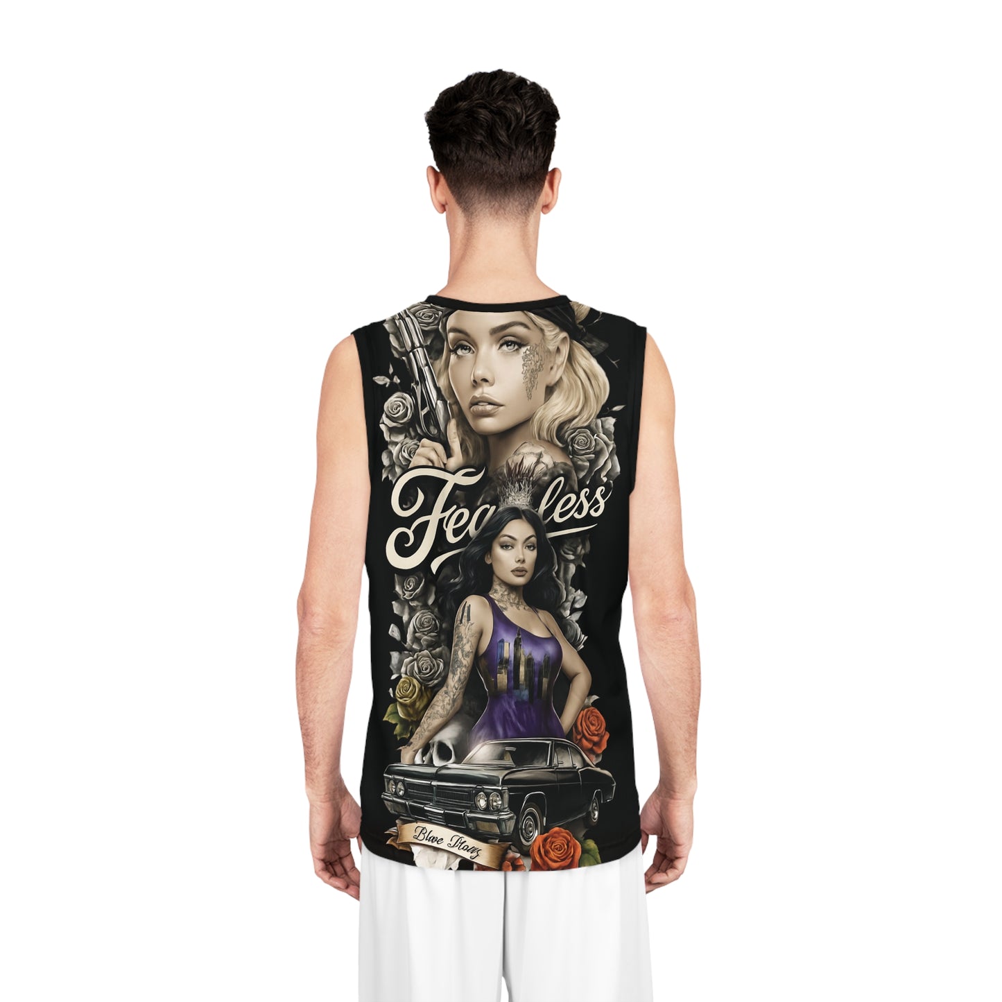 Fearless Basketball Jersey, Stylish Sportswear, Streetwear, Gift for Athletes, AOP Jersey for Basketball Fans
