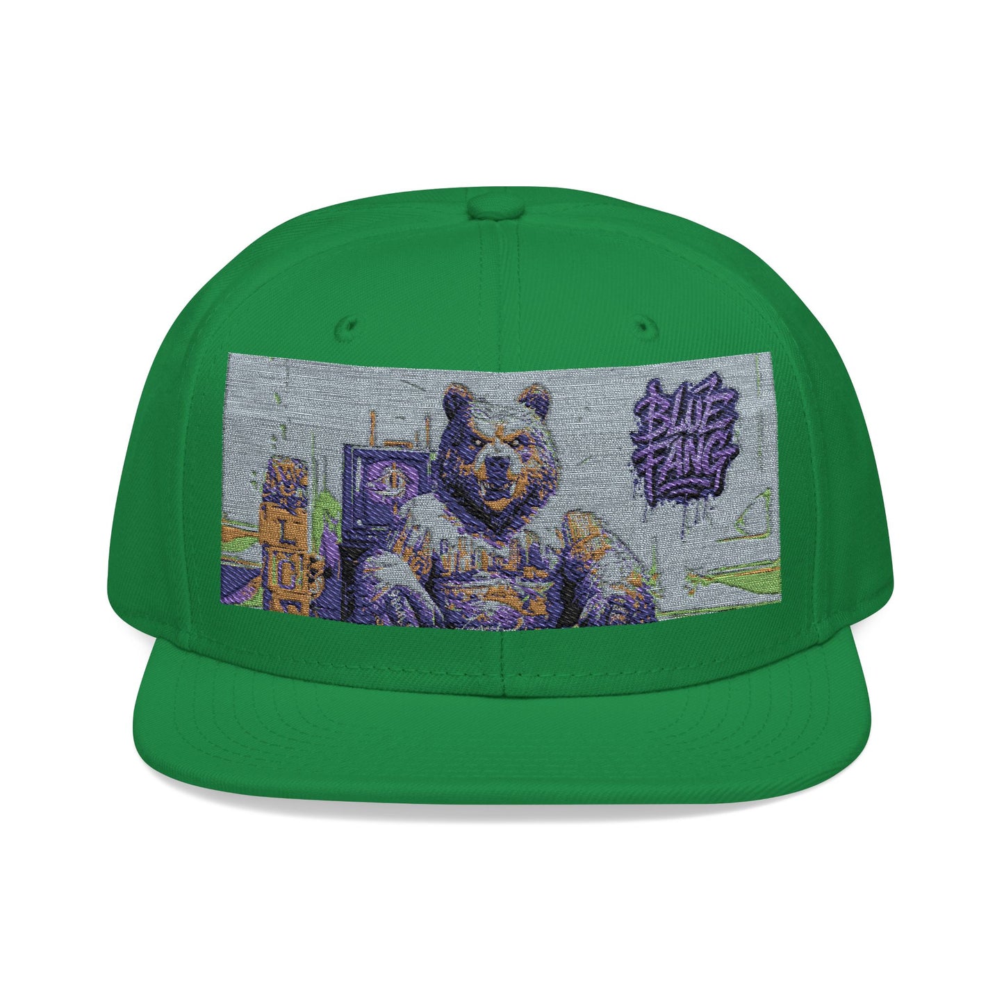 Snapback Cap Embroidered with Edgy Bear Design