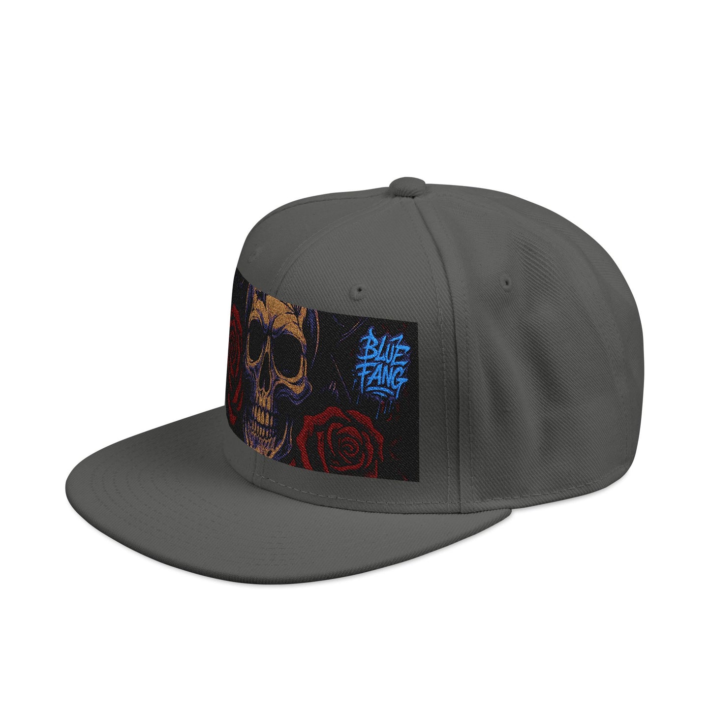 Snapback Hat - Skull Rose Gothic Old School Embroidery Design