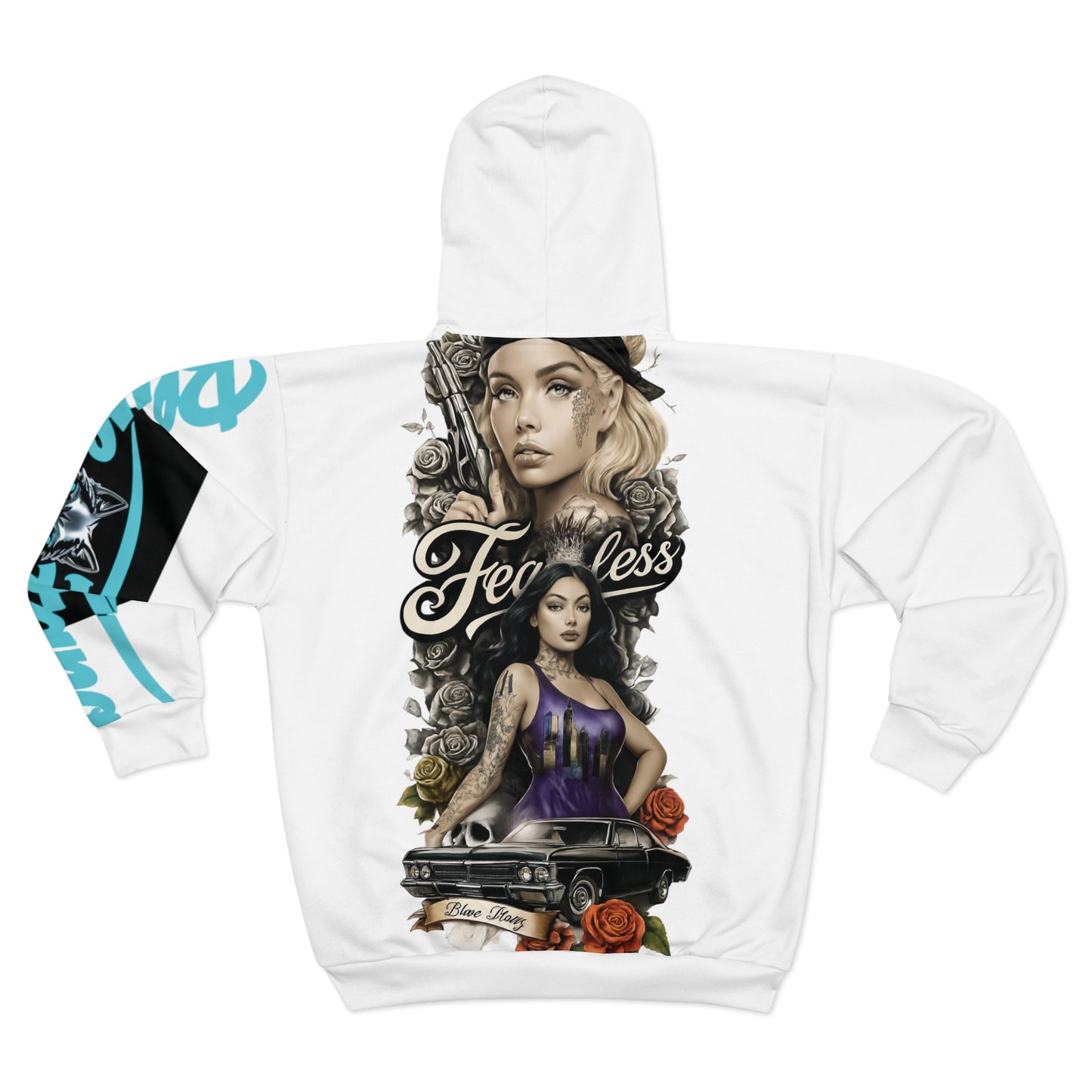 Fearless Unisex Zip Hoodie, Bold Graphic Sweatshirt, Streetwear Fashion, Unique Gift for Her, Everyday Comfort, Statement Piece