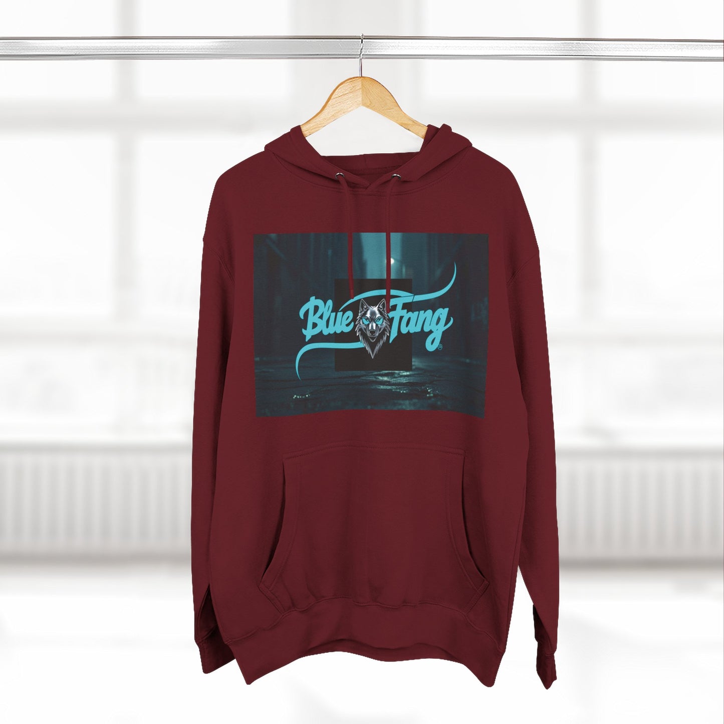 Fearless Blue Fang Hoodie, Fleece Hoodie for Music Lovers, Edgy Streetwear, Gift for Him/Her, Casual Fall/Winter Wear