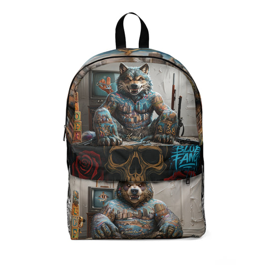 Edgy Art Backpack - Stylish Canvas Backpack for Students, Unique Rucksack, Cool Gift for Teens, Graffiti-Inspired School Bag