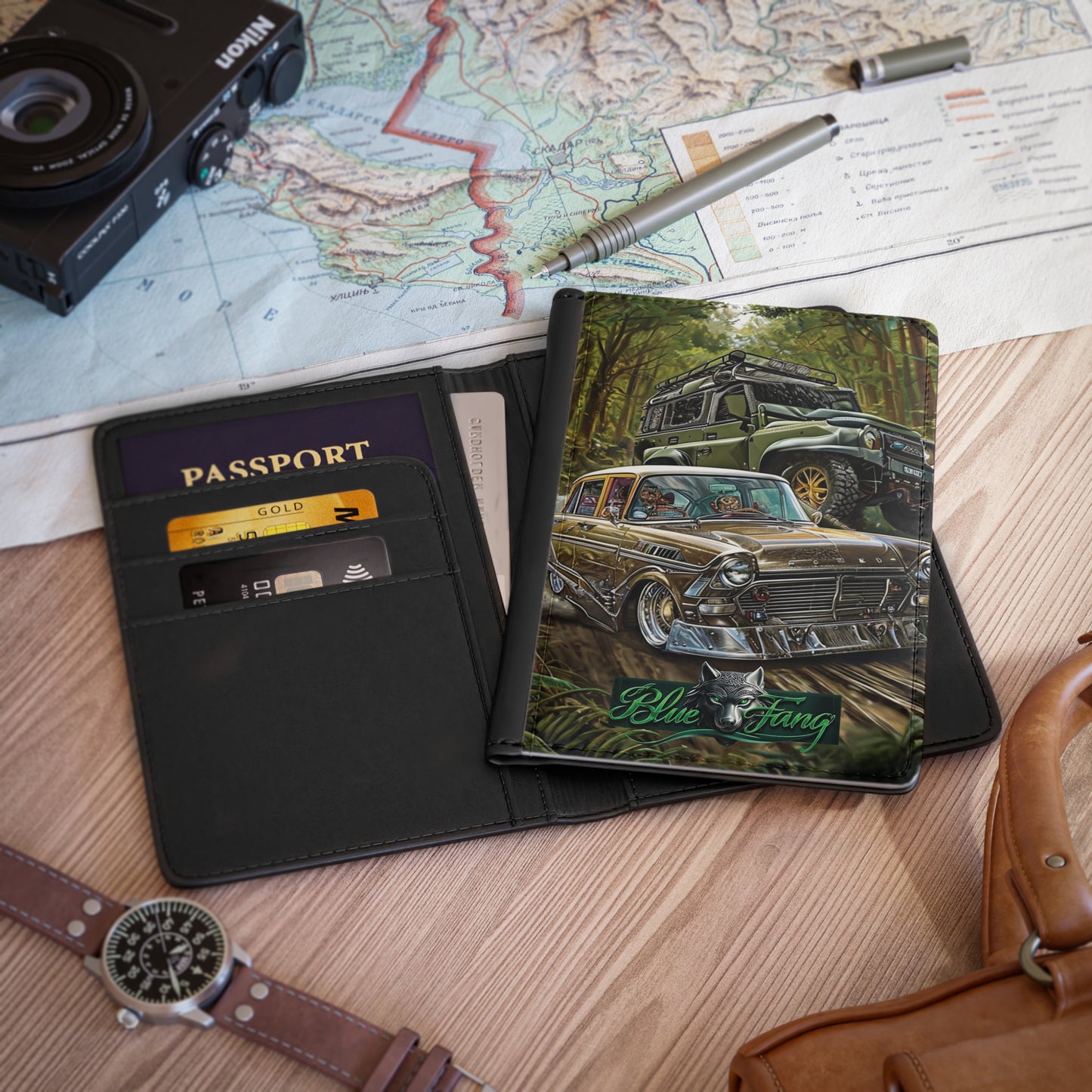 Passport Cover - Classic Car Racing Design