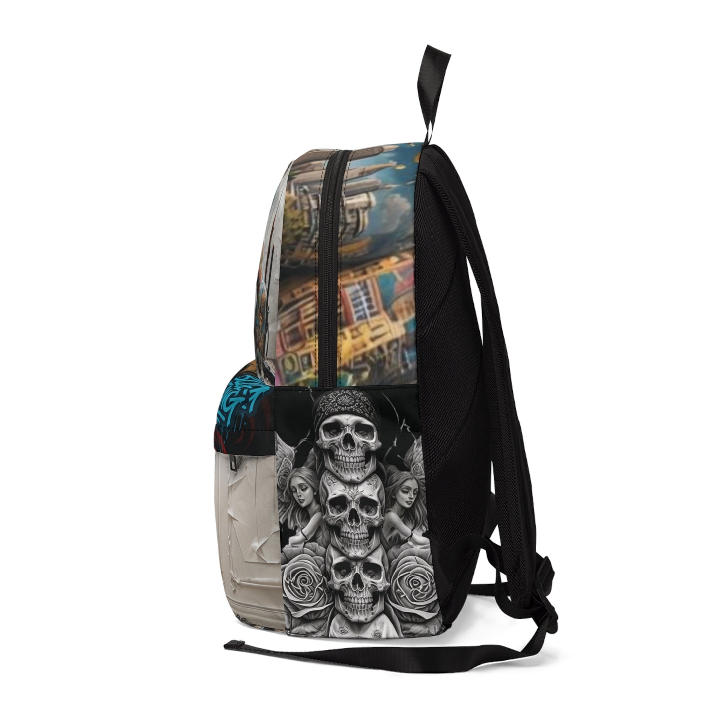 Edgy Art Backpack - Stylish Canvas Backpack for Students, Unique Rucksack, Cool Gift for Teens, Graffiti-Inspired School Bag