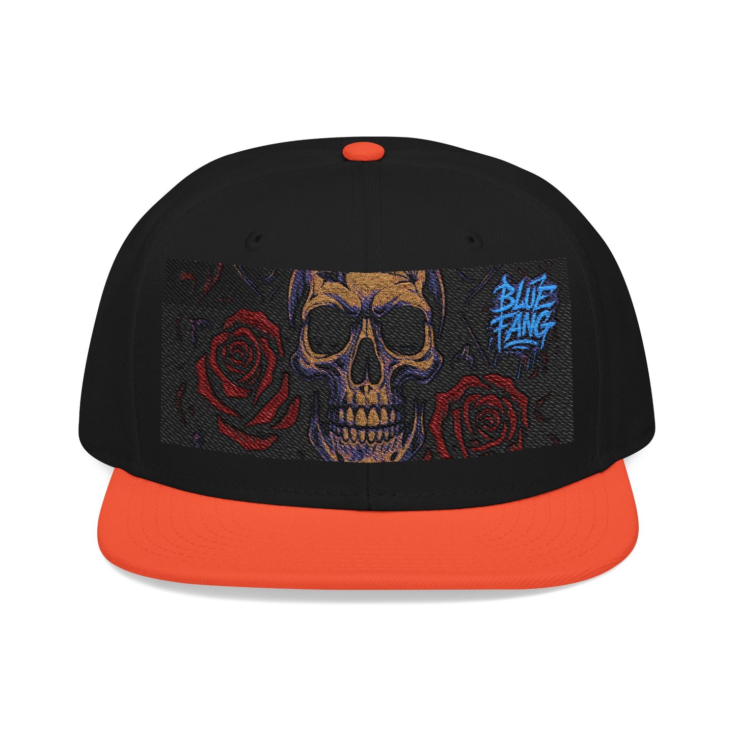 Snapback Hat - Skull Rose Gothic Old School Embroidery Design