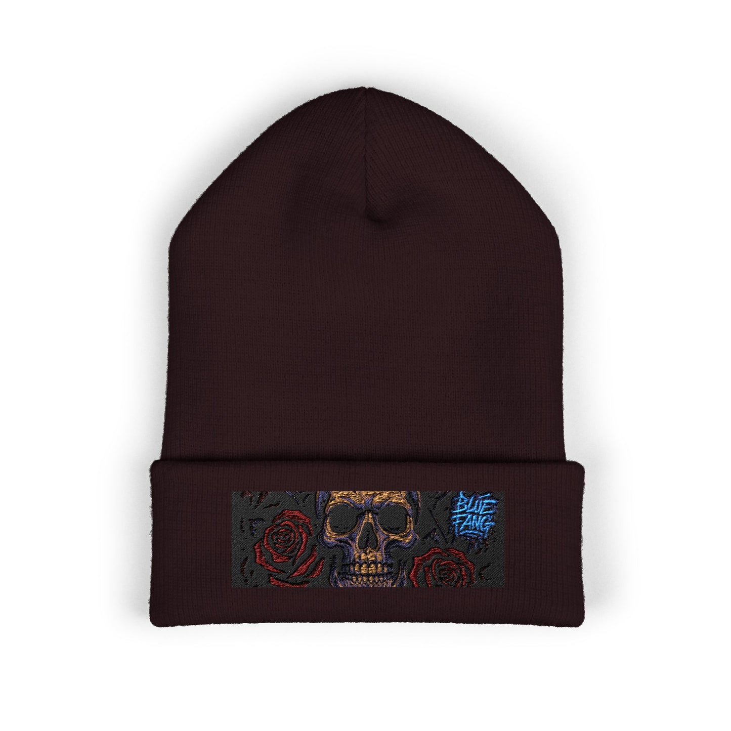 Skull & Roses Cuffed Beanie | Embroidered Winter Hat for Fashion Lovers, Unique Gift for Him/Her, Holiday Accessory, Cozy Casual Style