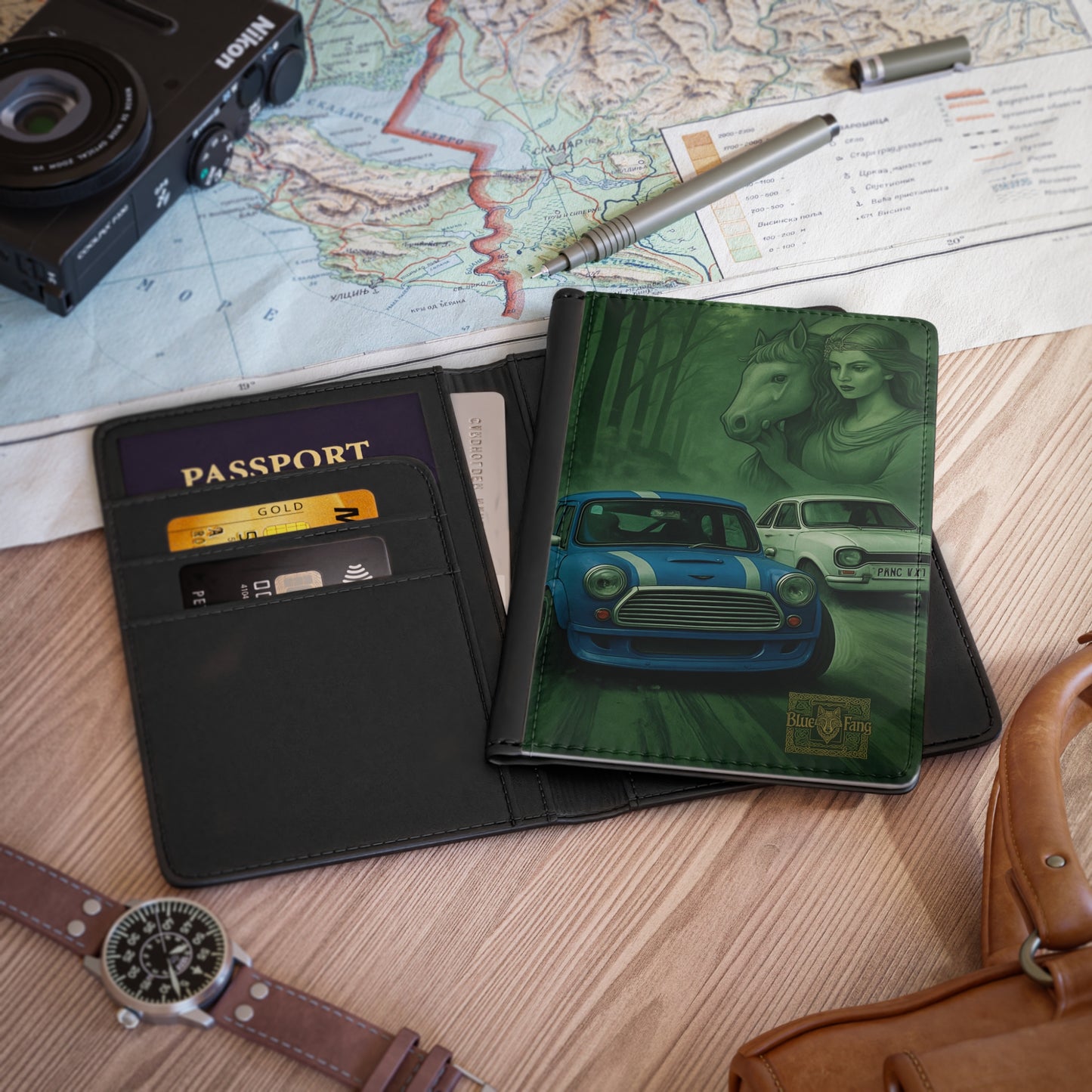 Passport Cover - Classic Car Racing Design