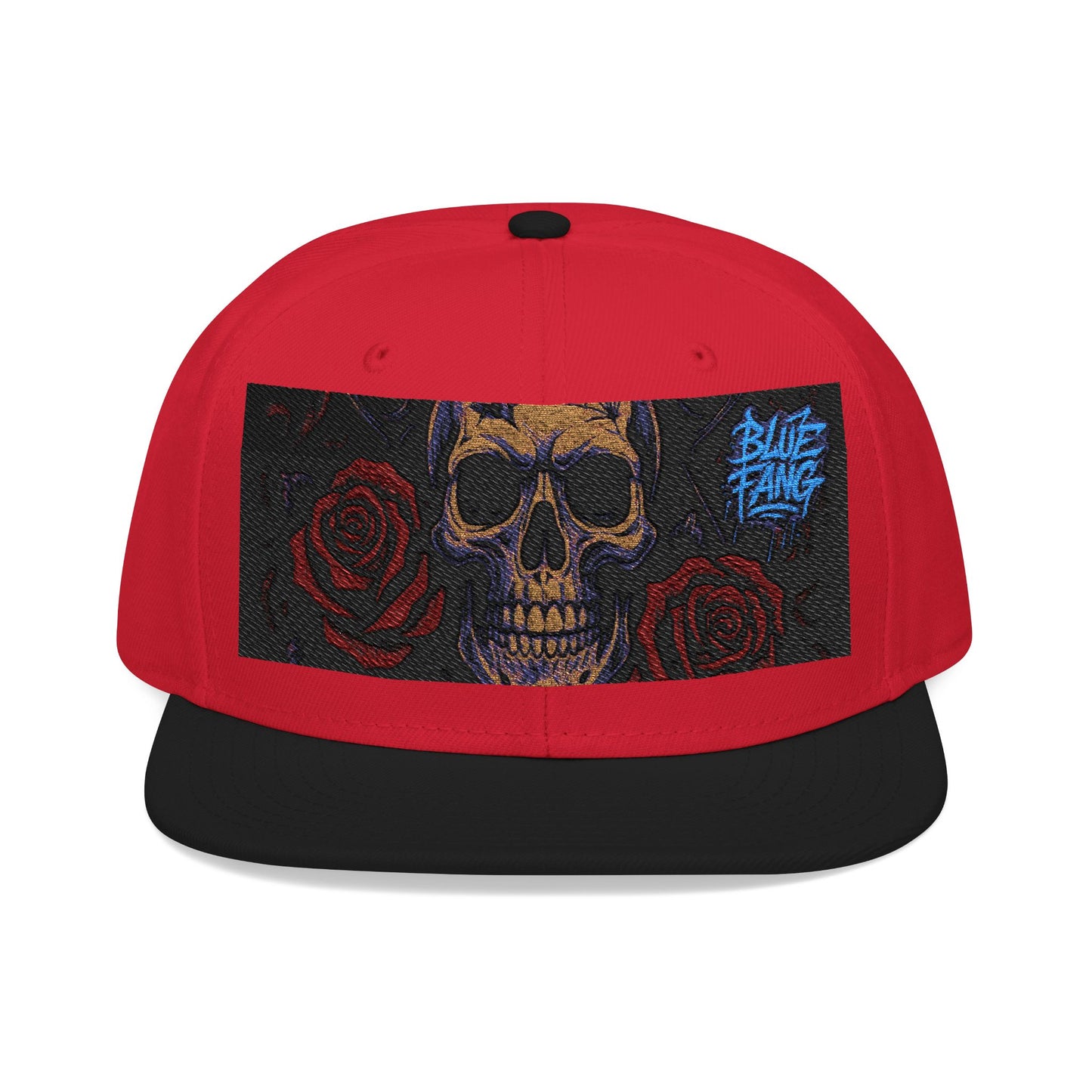Snapback Hat - Skull Rose Gothic Old School Embroidery Design