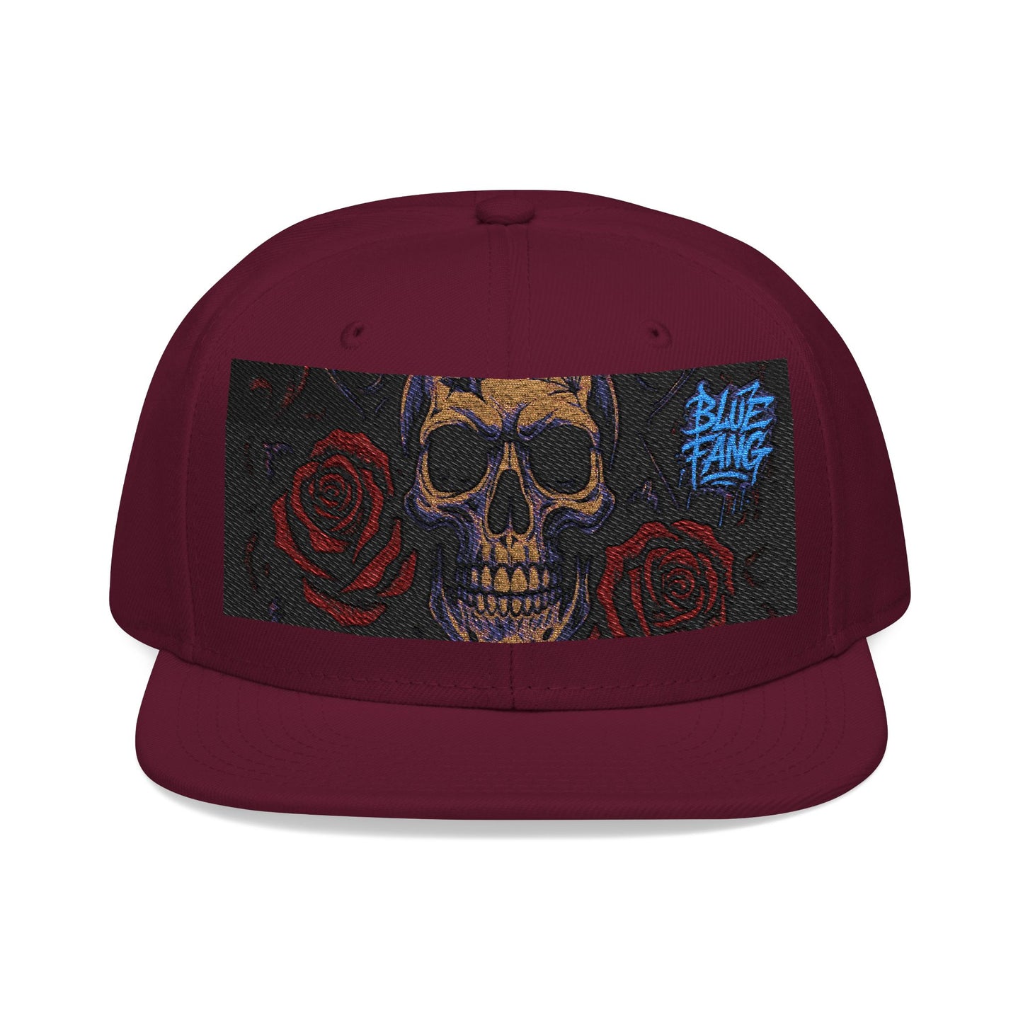 Snapback Hat - Skull Rose Gothic Old School Embroidery Design