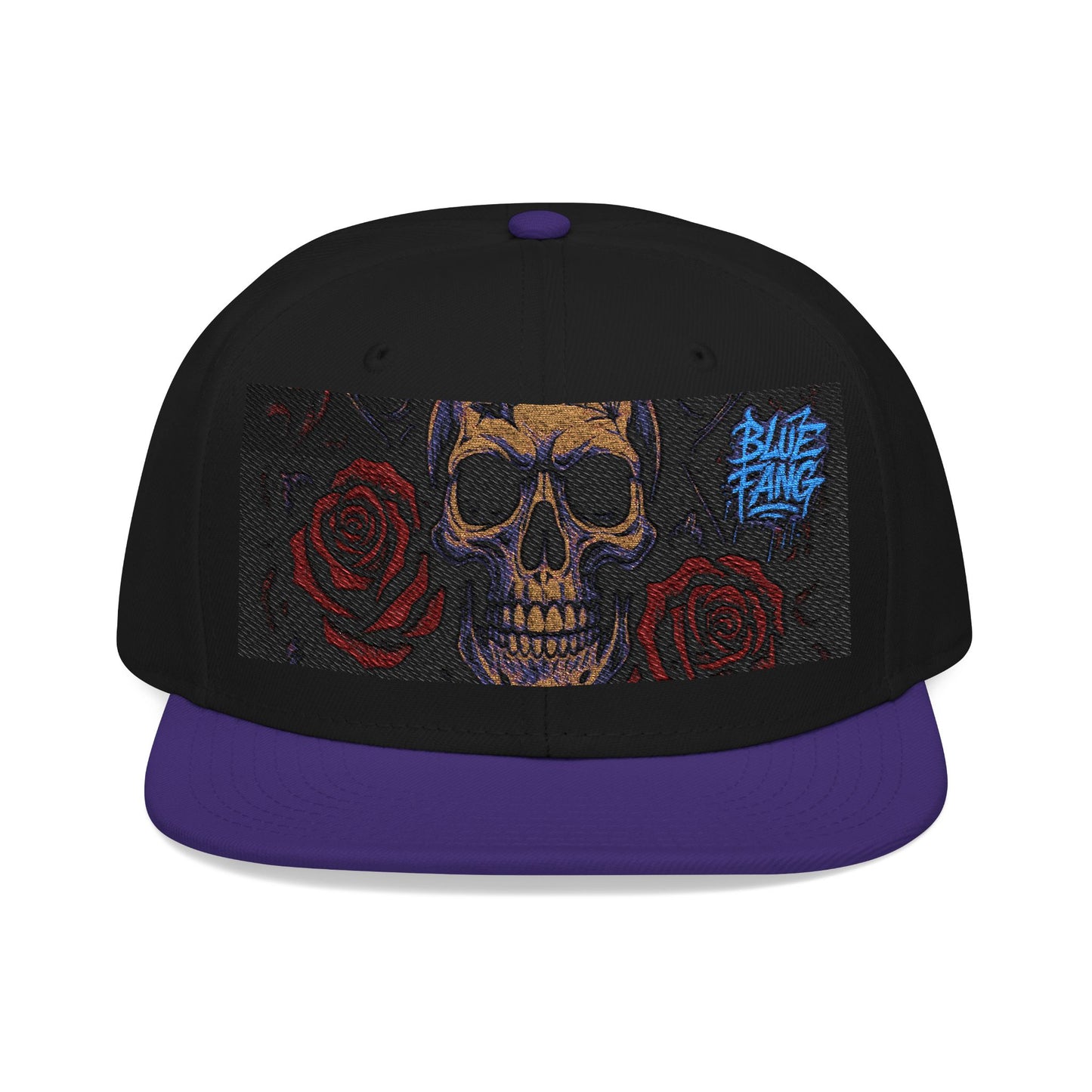 Snapback Hat - Skull Rose Gothic Old School Embroidery Design