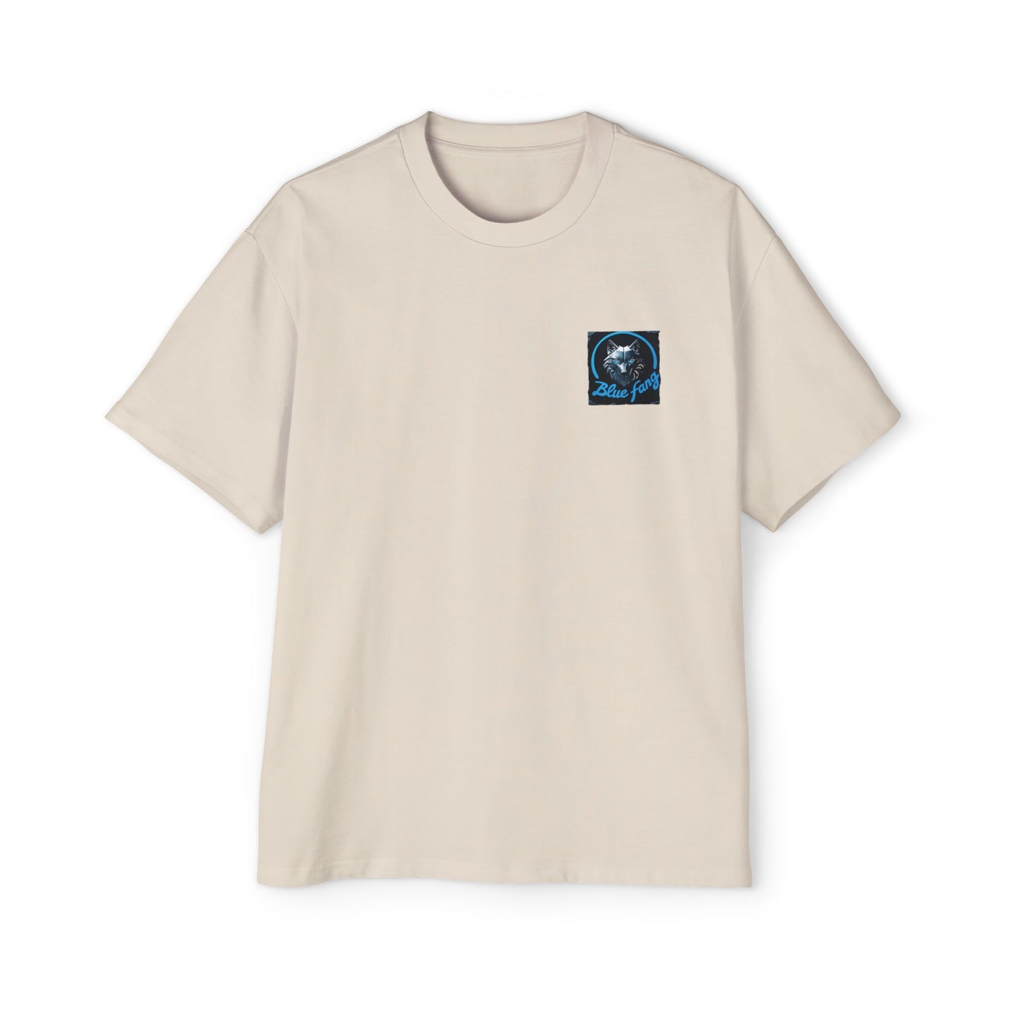 Fearless Blue Fang Men's Heavy Oversized Tee, Graphic Shirt for Casual Wear, Gift for Him, Streetwear Fashion, Unique Art Tee
