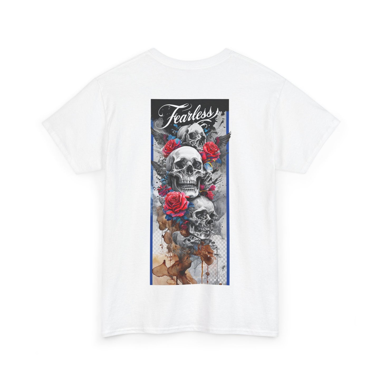 Fearless Graphic Tee, Unisex Cotton T-Shirt, Skull Design Shirt, Festival Wear, Edgy Casual Top
