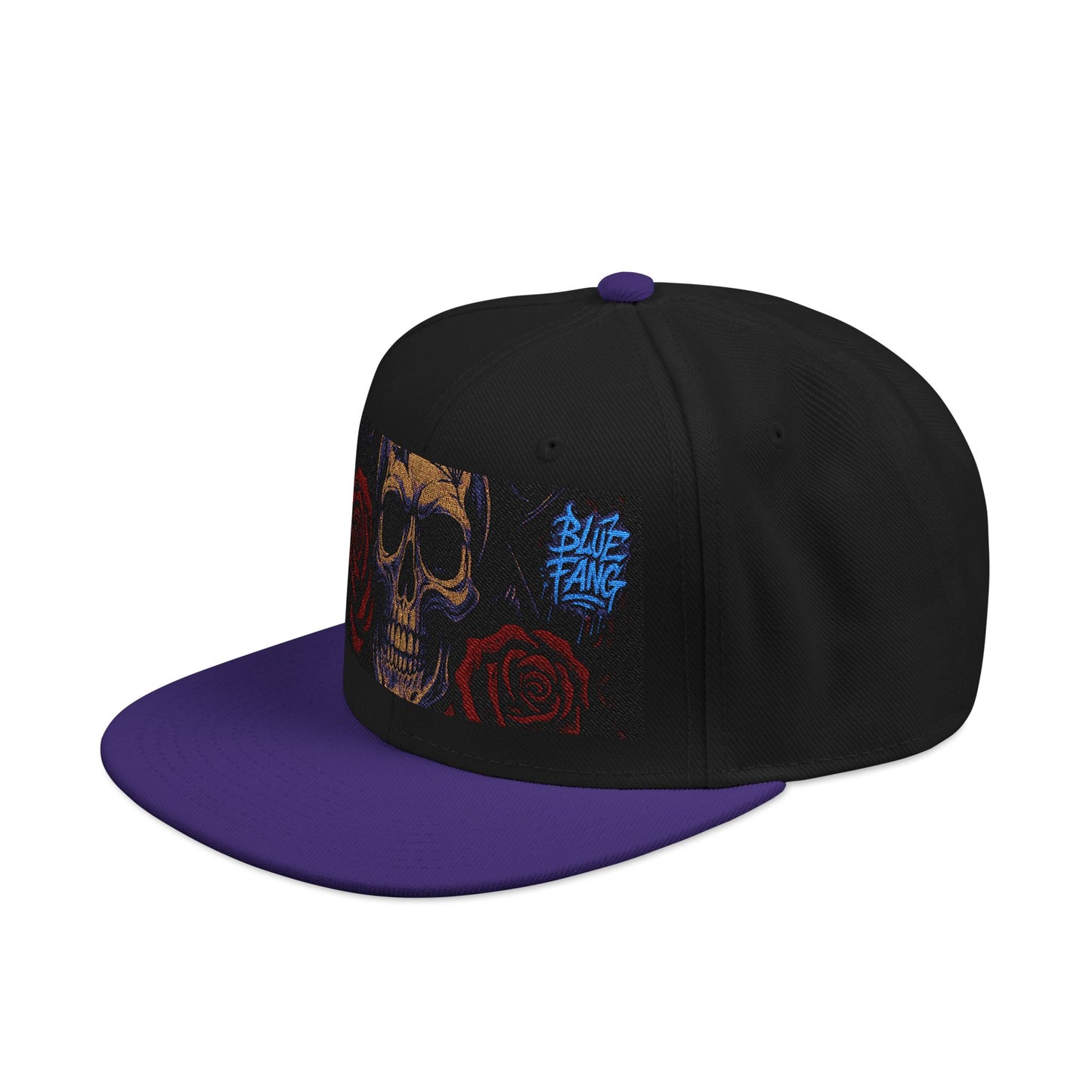 Snapback Hat - Skull Rose Gothic Old School Embroidery Design