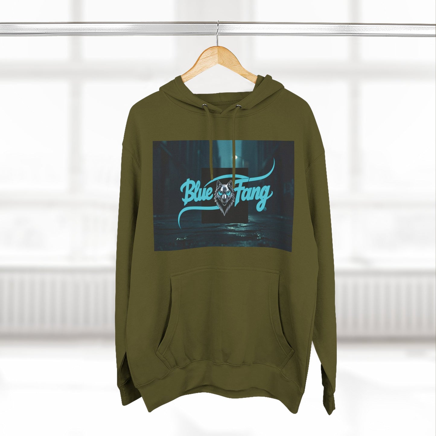 Fearless Blue Fang Hoodie, Fleece Hoodie for Music Lovers, Edgy Streetwear, Gift for Him/Her, Casual Fall/Winter Wear