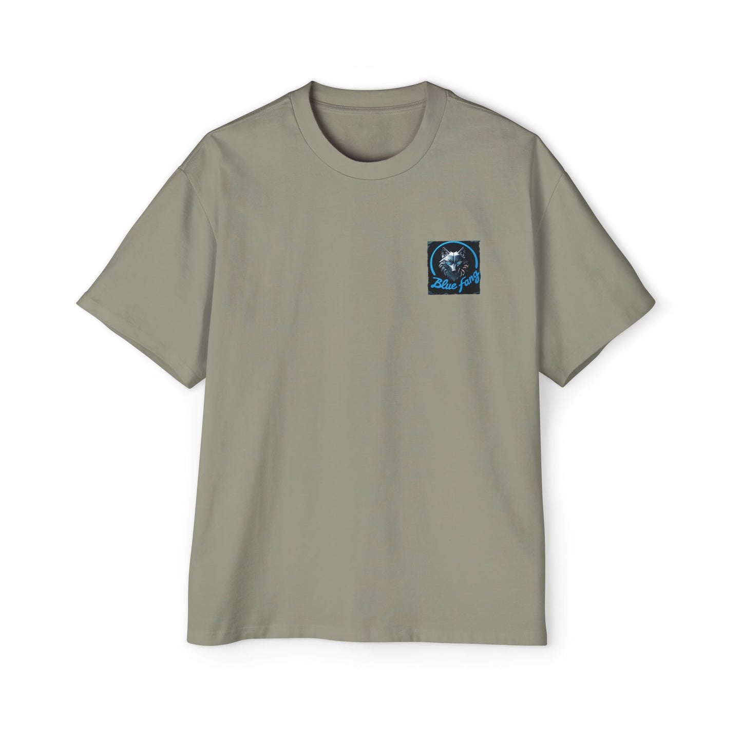 Fearless Blue Fang Men's Heavy Oversized Tee, Graphic Shirt for Casual Wear, Gift for Him, Streetwear Fashion, Unique Art Tee