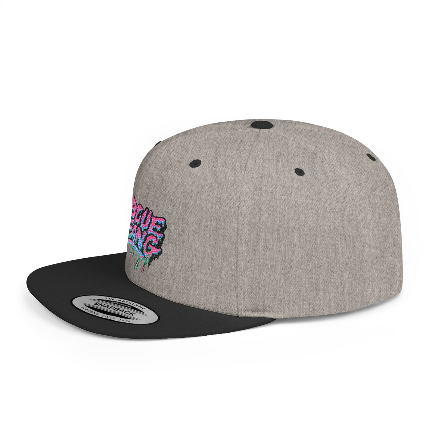 Retro-Inspired Flat Bill Snapback Cap, Hip-Hop Style Hat, Streetwear Accessory, Urban Fashion, Gift for Trendsetters