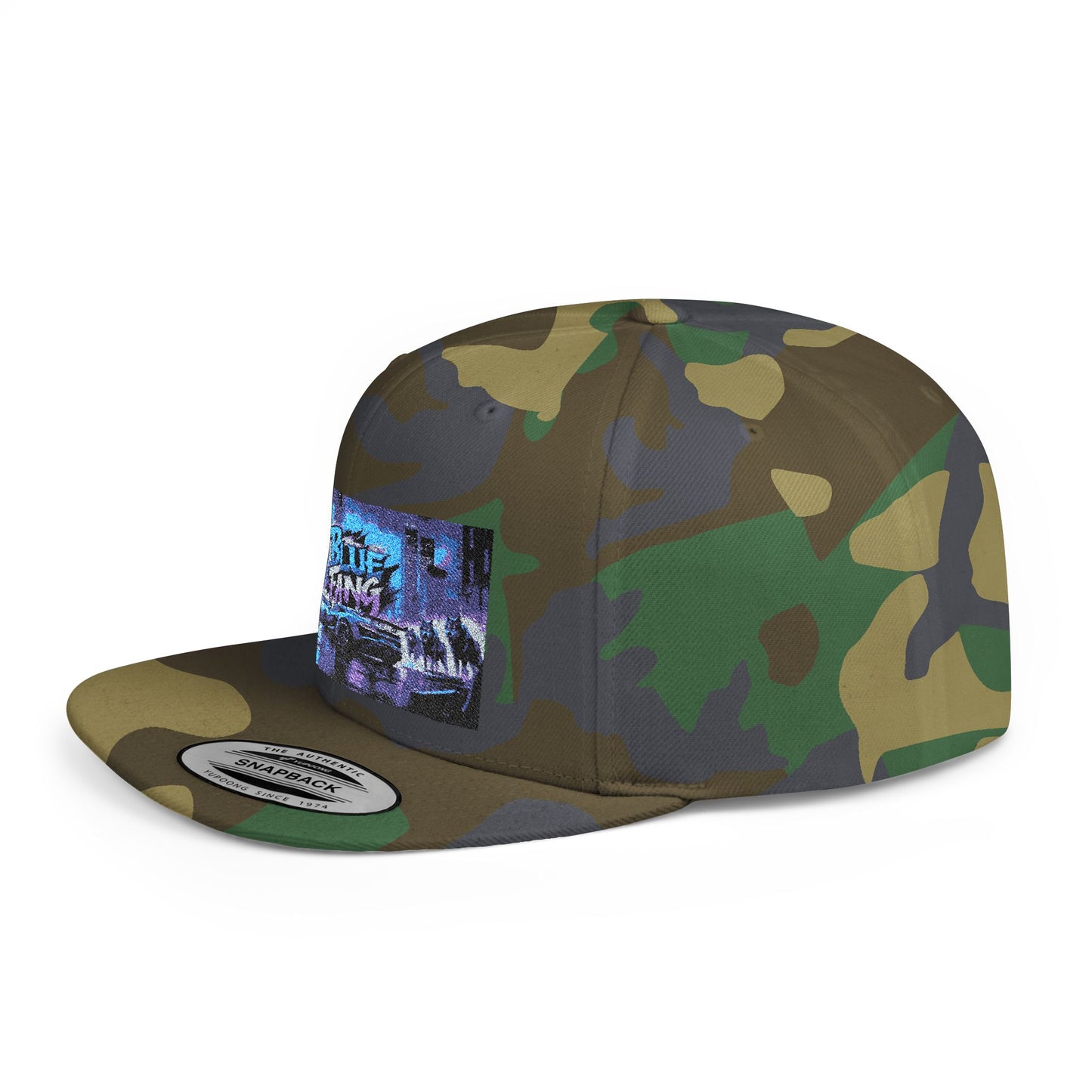 Retro-Inspired Flat Bill Snapback Cap, Hip-Hop Style Hat, Streetwear Accessory, Urban Fashion, Gift for Trendsetters