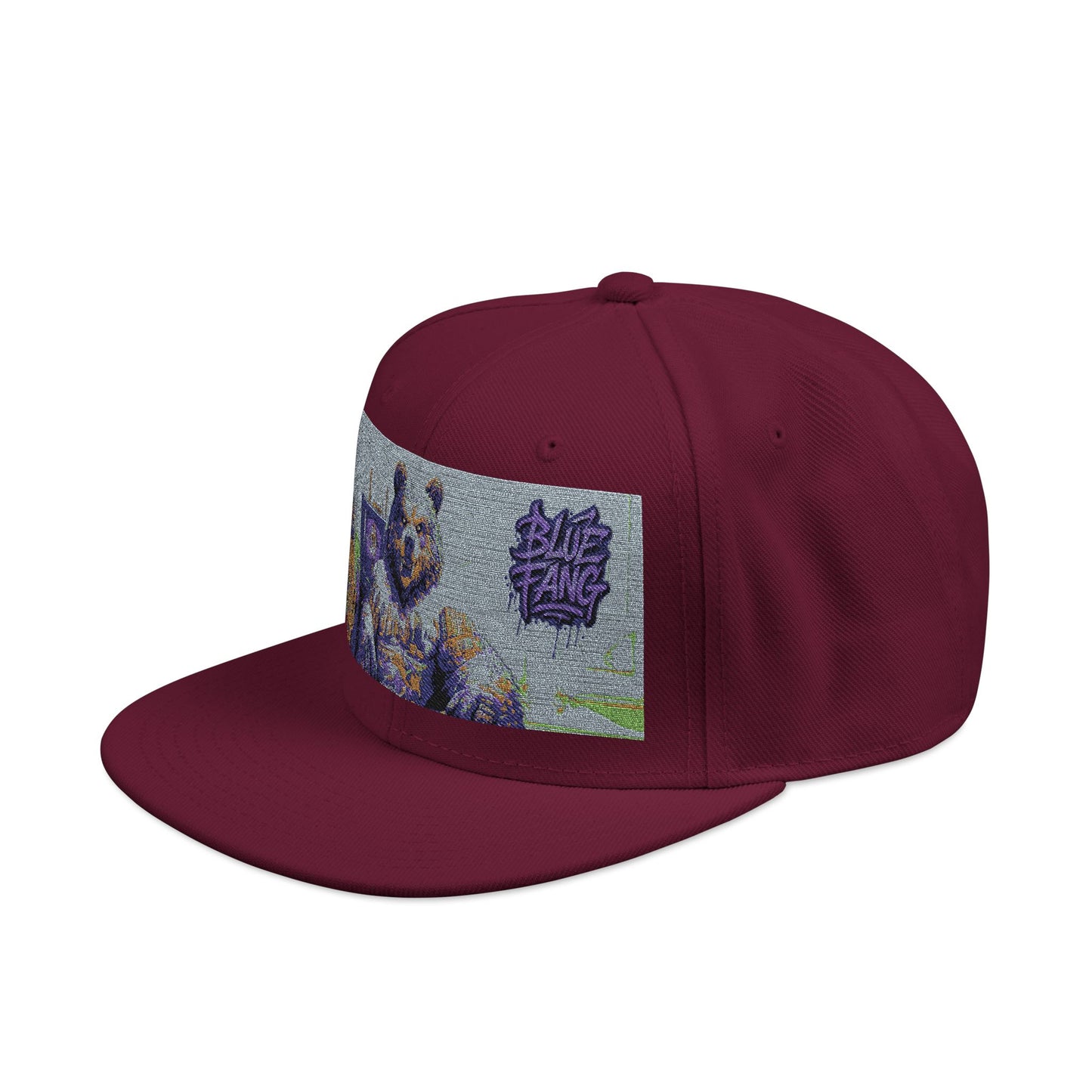 Snapback Cap Embroidered with Edgy Bear Design