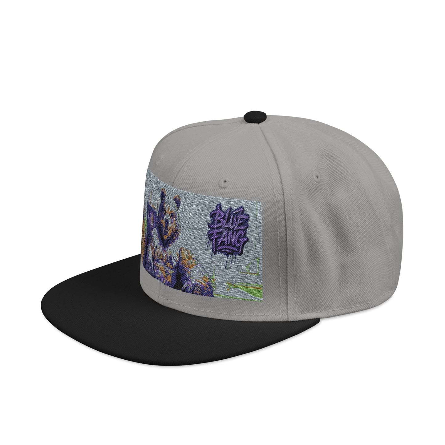 Snapback Cap Embroidered with Edgy Bear Design