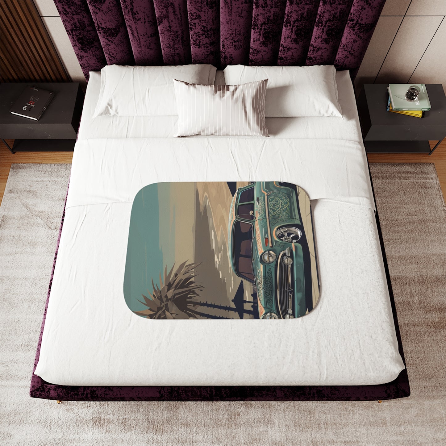 Urban Style Sherpa Blanket - Cozy, Artistic, Perfect for Home Decor, Gifts, or Cozy Nights In, Blue Fang Theme, Plush Throw Blanket